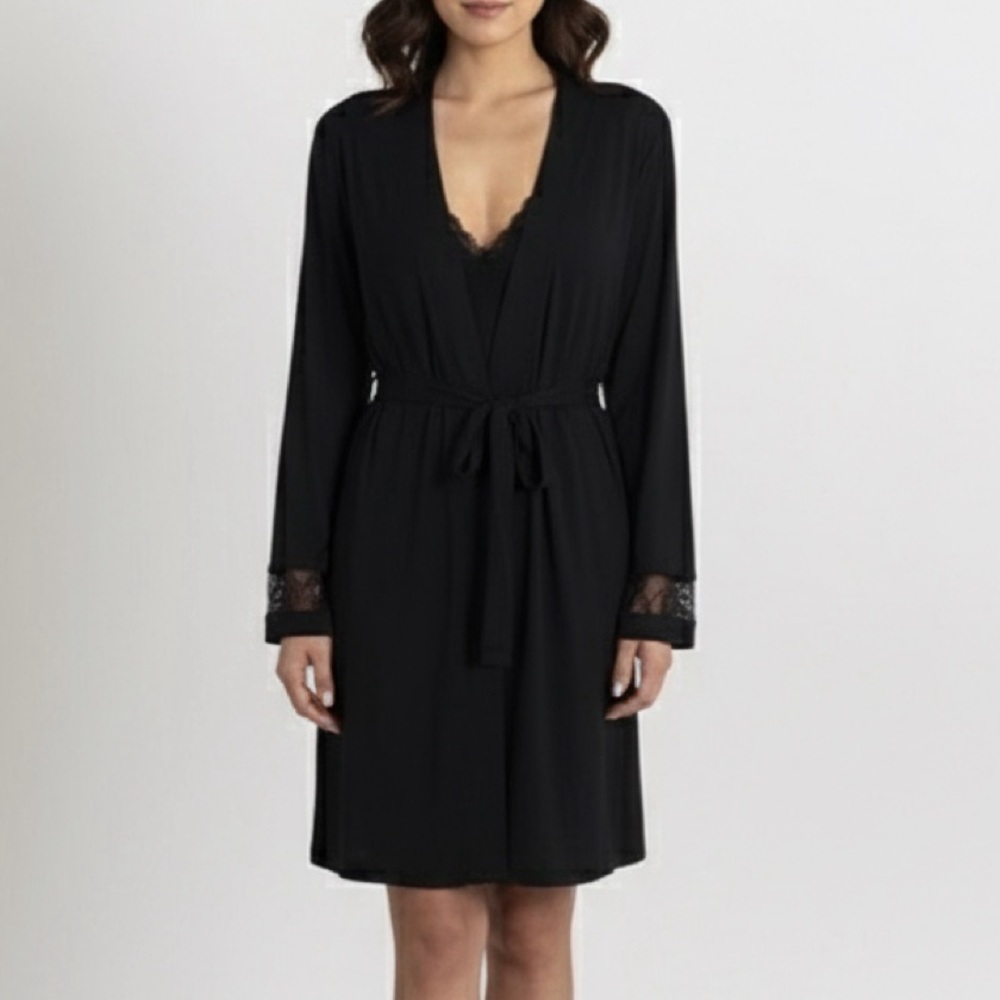 Aspen Dream Black M/L waist tie shirt dress